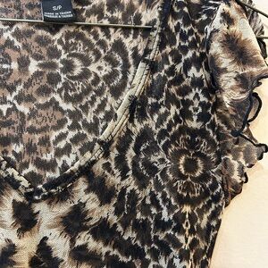 Guess Women's Animal Print Blouse - Brown & Black